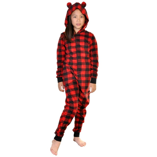 Angelina Kid's Fleece Novelty OnePiece Hooded Pajamas (1Pack