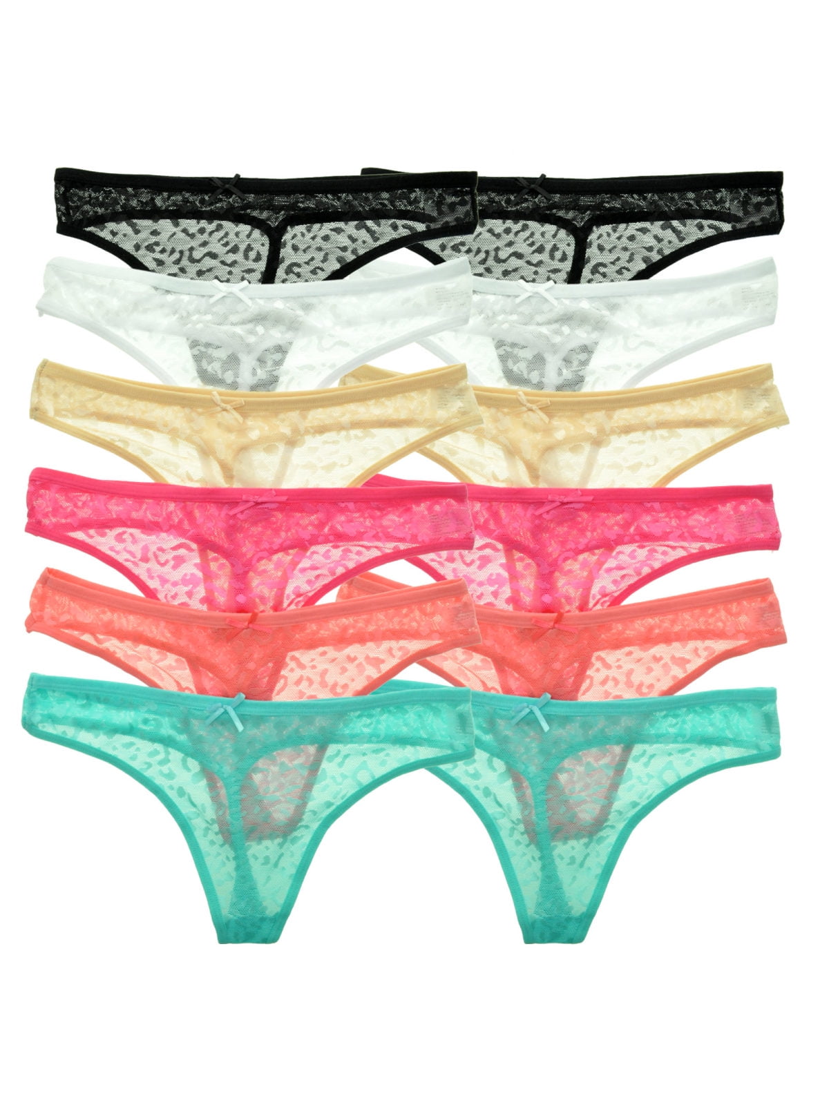 Emprella Womens Underwear Thong Panties - 10 Pack Colors and