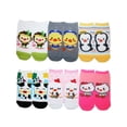 thumbnail image 1 of Angelina Low Cut Socks with Animal Knit Design and 3D Lips (6-Pairs), 1 of 3