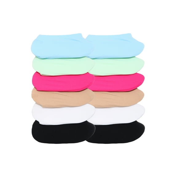 Angelina Magic No-Show Liner Sock With No-Slip Heel (12-Pairs)