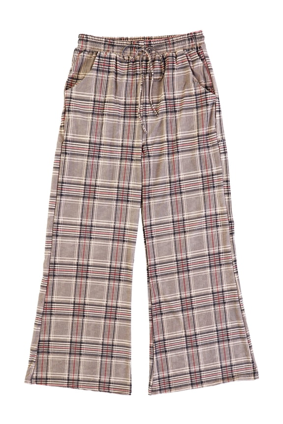 Women's Wide Leg Mid-Rise Palazzo Pants with Pockets, 1-Pack (1X-2X)
