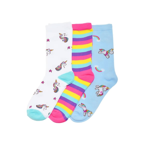 Angelina Novelty Unicorn Crew Socks (3-Pairs)