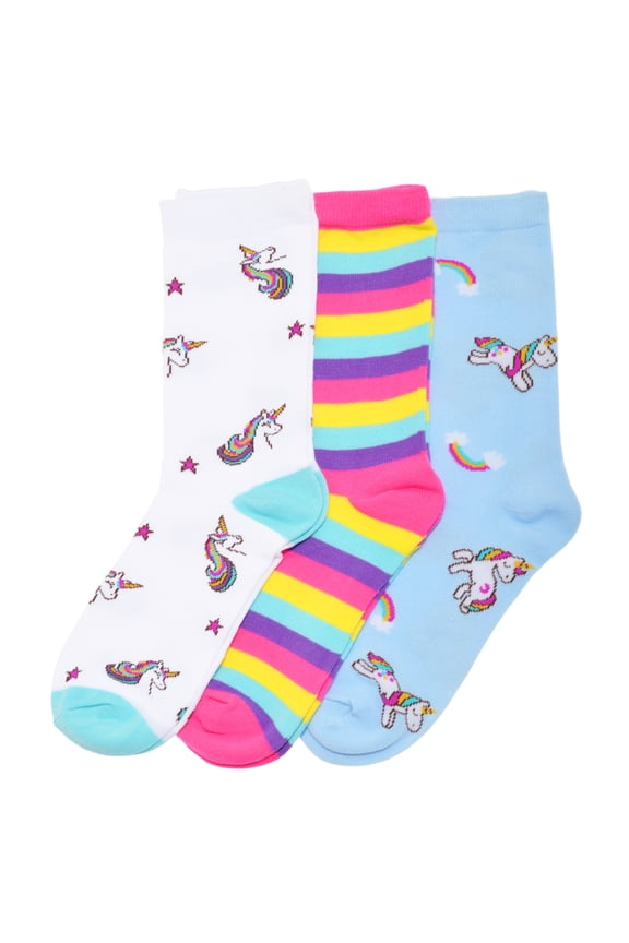 Novelty Unicorn Crew Socks (3-Pairs)