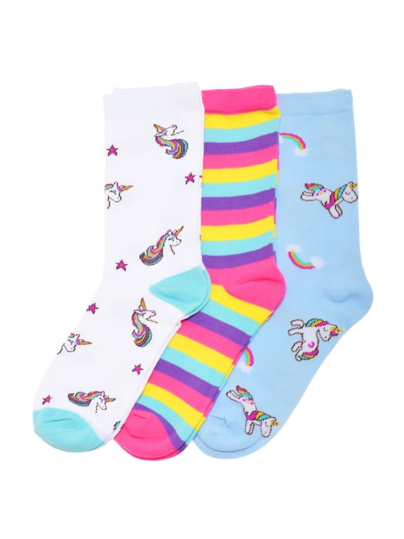Novelty Unicorn Crew Socks (3-Pairs)