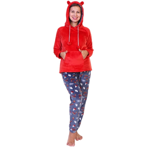Angelina Premium Plush Hoodie Lounge/Pajama Set