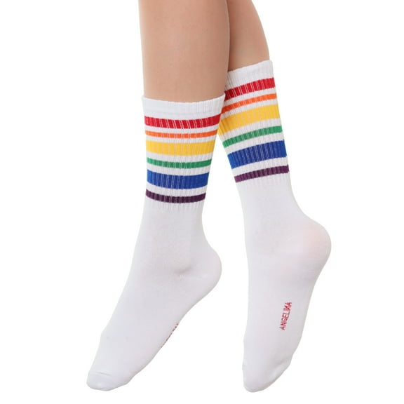 Angelina Rainbow Crew Socks (6-Pairs)