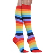 Angelina Rainbow Striped Knee-High Socks 1 or 6 Pack