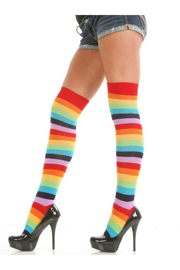 Rainbow Thigh High Socks (1 or 6 Pack)