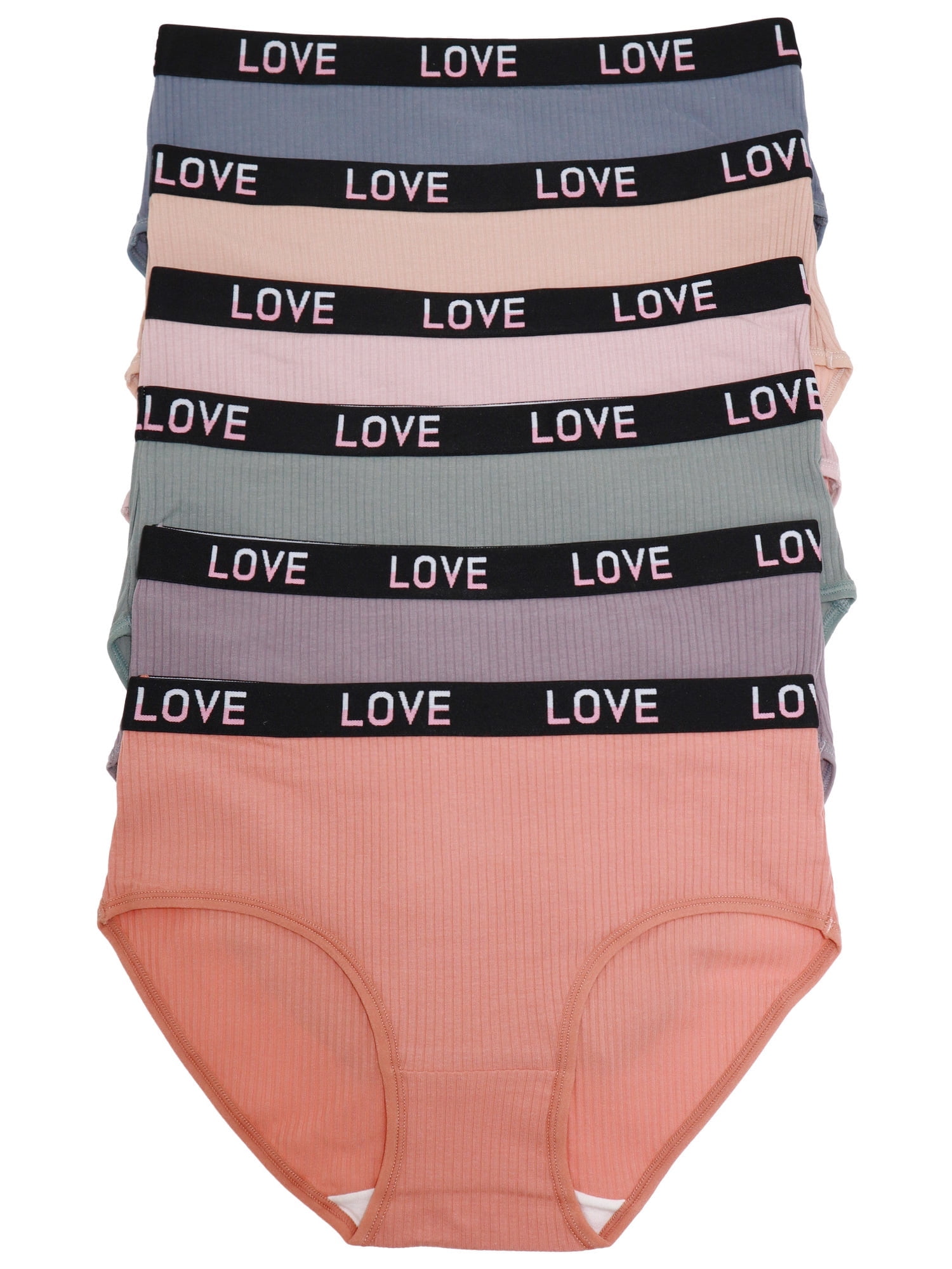 5-Pack Cotton Ribbed Classic Knitted Panties with Heart Label Detail main image 1