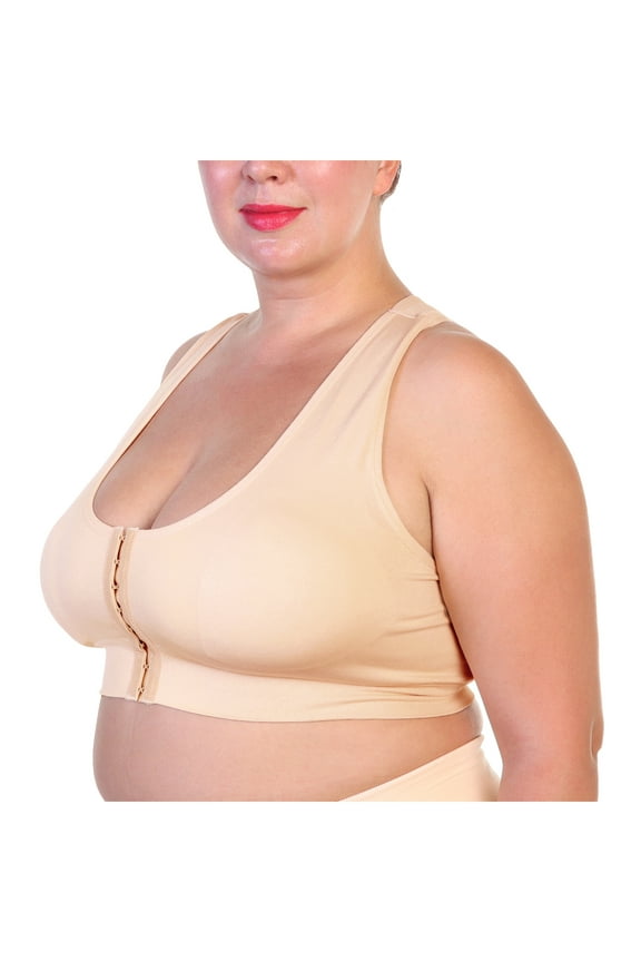 Seamless Extended Size Bra with Hook-and-Eye Front Closure (3-Pack)