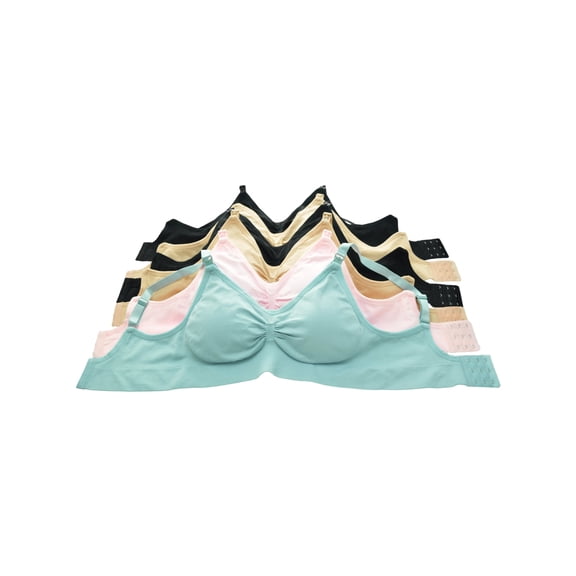 Angelina Women's Seamless Nursing Bras with Ruched Cups (6-Pack)