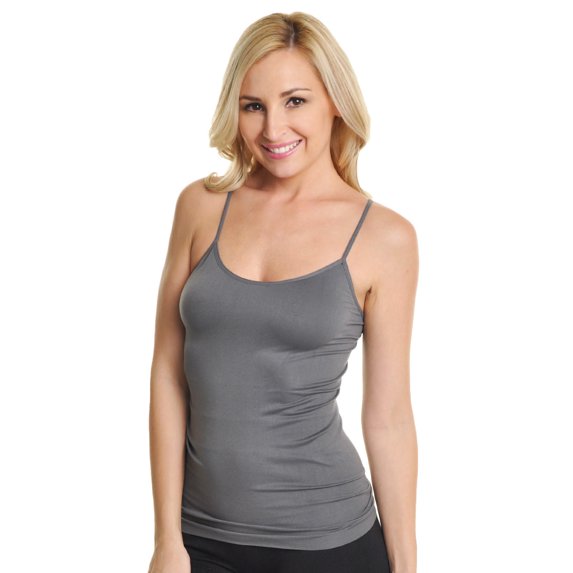 Angelina Seamless Tank Top with Adjustable Spaghetti Straps (1 or 6 Pack)