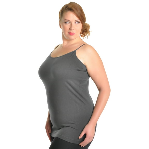 Angelina Seamless Tank Top with Adjustable Spaghetti Straps (1 or 6 Pack)