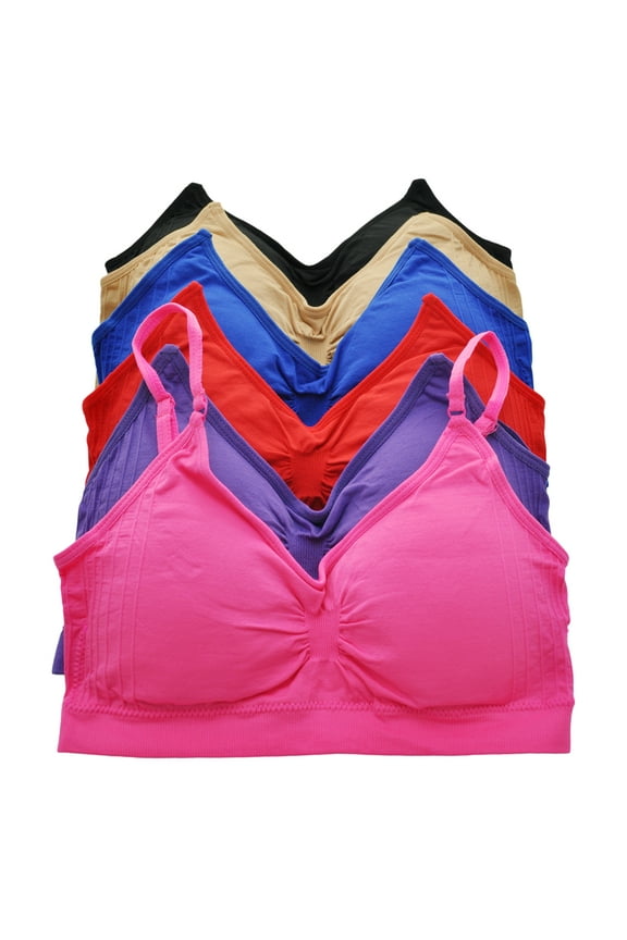 Seamless Wireless Bralette with Removable Pads (6 or 12 Pack)