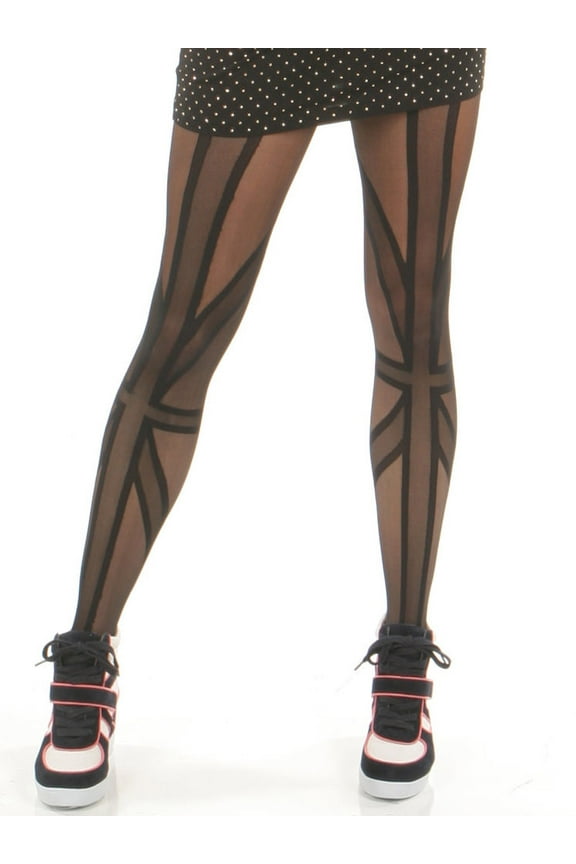 Sheer Pantyhose with United Kingdom British Flag Design (1-Pack)
