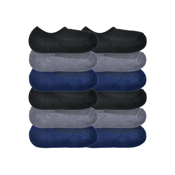 Angelina Unisex Cotton Comfort No-Show Socks With Silicone Heel Grip (12-Pairs)