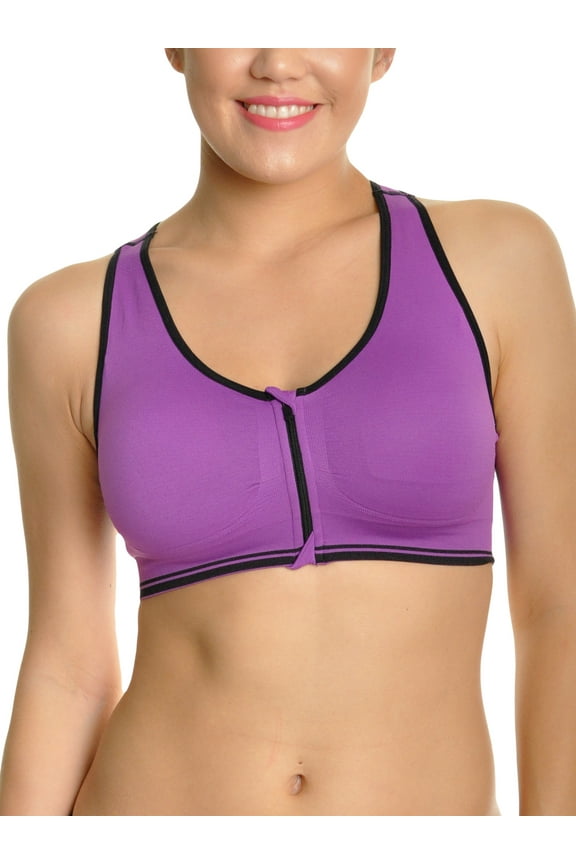 Wire-Free, Seamless Bralette with Front-Zip Closure (6-Pack)