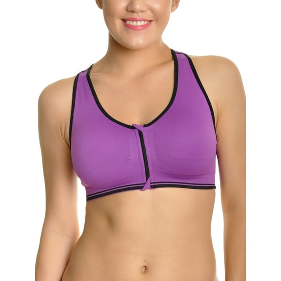 Angelina Wire-Free, Seamless Bralette with Front-Zip Closure (6-Pack)