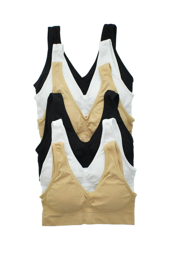 Women's Wire-Free Seamless Classic U-Back Bralettes (6-Pack)