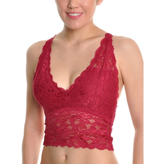 Angelina Wire-free Lace Longline Bralette with Adjustable Y-Strap (3-Pack)