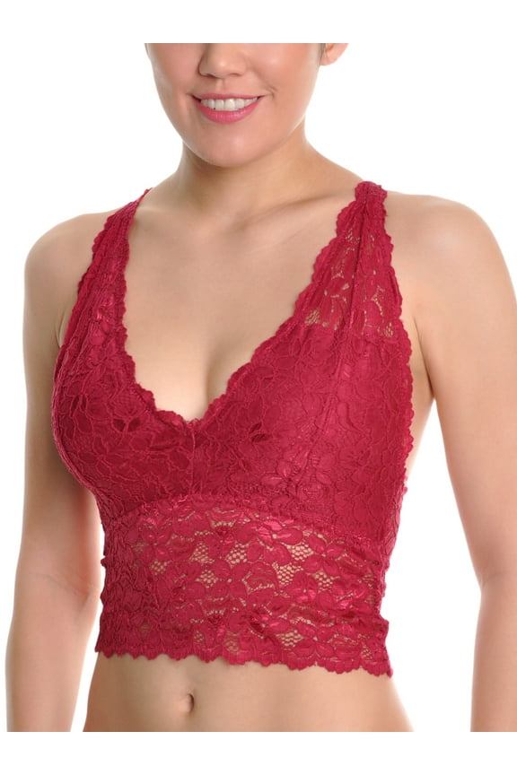 Wire-free Lace Longline Bralette with Adjustable Y-Strap (3-Pack)