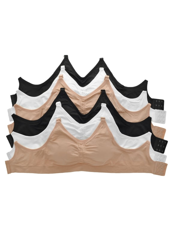 Wire-free Seamless Bra with Adjustable Closure (6-Pack)