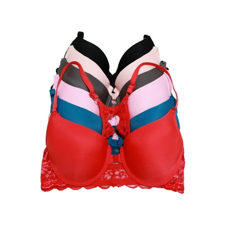 Angelina Wired, Racerback Bra with Adjustable Straps (6-Pack)