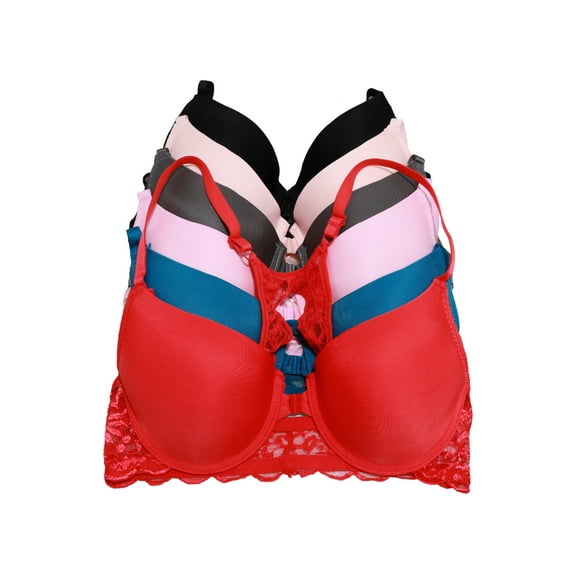 Angelina Wired, Racerback Bra with Adjustable Straps (6-Pack)