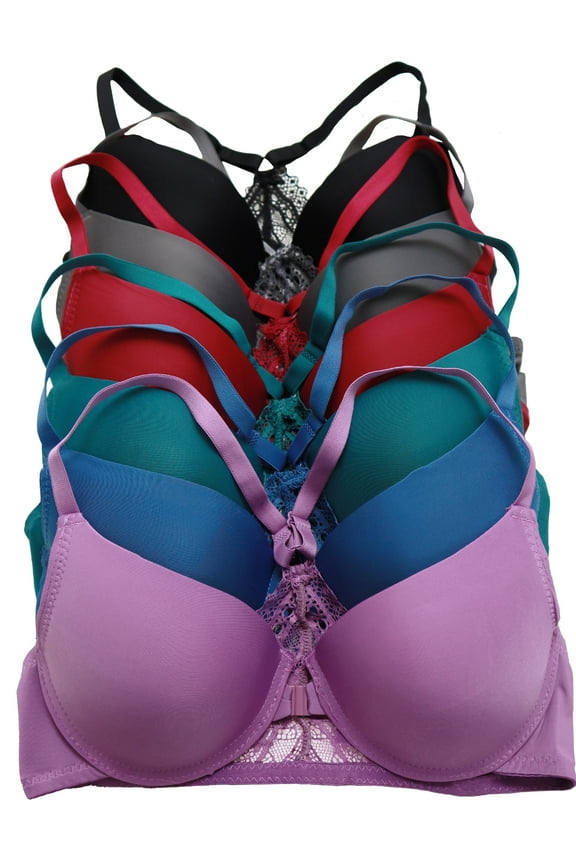 Wired, Racerback Bra with Adjustable Straps (6-Pack)