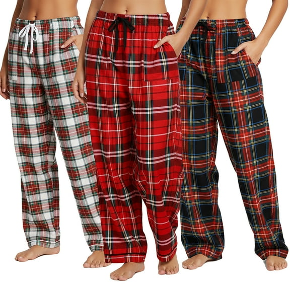 Angelina Women's COZY Flannel Pajama Pants (3-Pack)