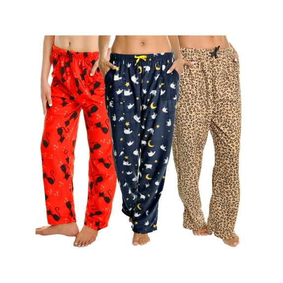 Angelina Women's COZY Fleece Pajama Pants (3 Pack)