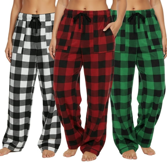 Angelina Women's COZY Fleece Pajama Pants (3 Pack)
