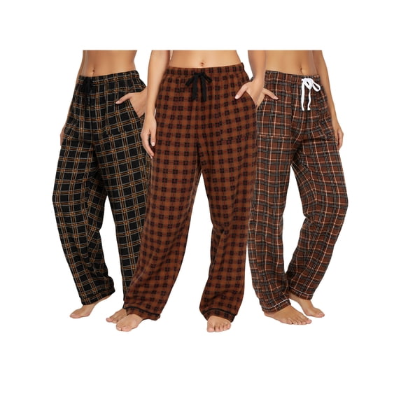 Angelina Women's COZY Fleece Pajama Pants (3-Pack)