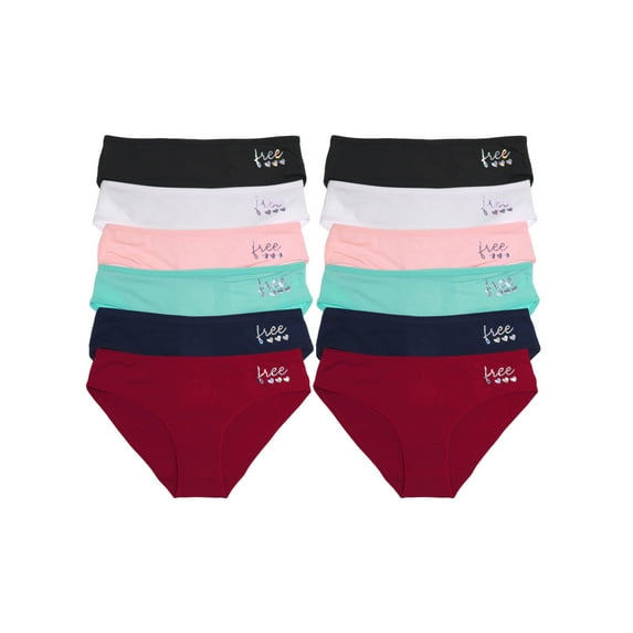 Angelina Women's Cotton Bikini Panties with Holographic Detail (12-Pack)