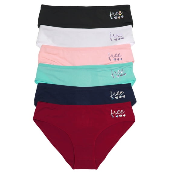 Angelina Women's Cotton Bikini Panties with Holographic Detail (6-Pack)