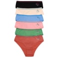 thumbnail image 1 of Angelina Women's Cotton Bikini Panties with Rhinestone Detail (6-Pack), 1 of 6
