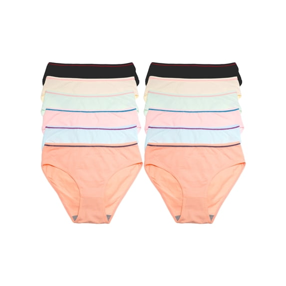 Angelina Women's Cotton Bikini Panties with a Heart Design (12-Pack)