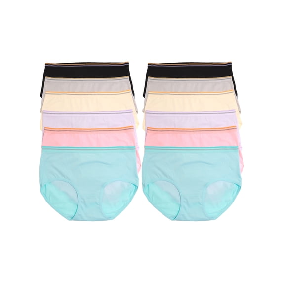Angelina Women's Cotton Full Coverage Hiphugger Panties (12-Pack)