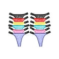 thumbnail image 1 of Angelina Women's Cotton High-Cut Strap Thong Panties (12-Pack), 1 of 2