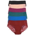 thumbnail image 1 of Angelina Women's Cotton Hiphugger Panties with Back Lace Accent (6-Pack), 1 of 7