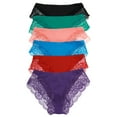 thumbnail image 1 of Angelina Women's Cotton Hiphugger Panties with Cheeky Back Lace (6-Pack), 1 of 6