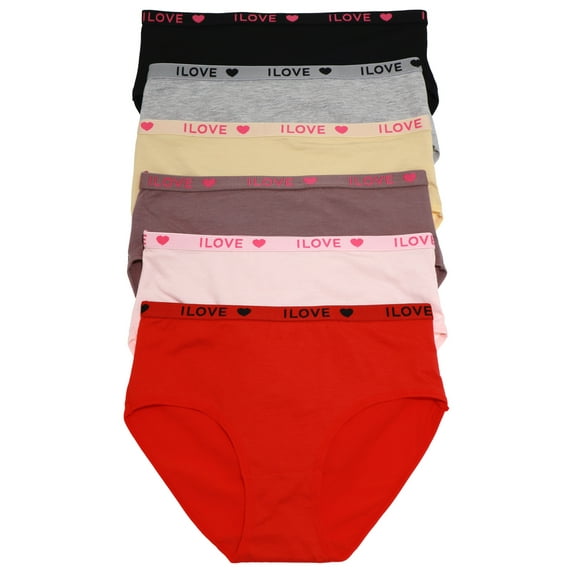 Angelina Cotton Hiphugger Panties with Elastic Waistband (6-Pack)