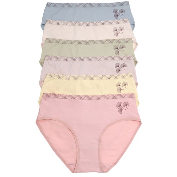 Angelina Women's Cotton Hiphugger Panties with Flower Detail (6-Pack)