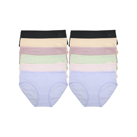 Angelina Women's Cotton Hiphugger Panties with Textured Design (12-Pack)