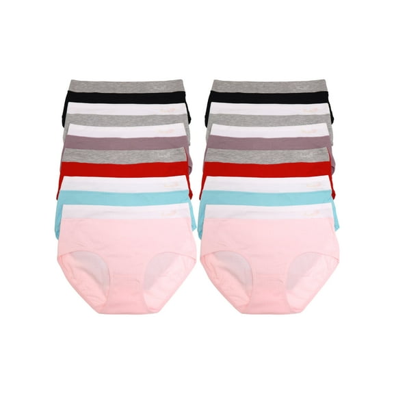 Angelina Women's Cotton Hiphugger Panties with Textured Detail (12-Pack)