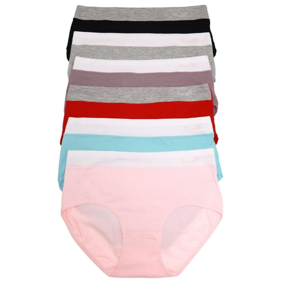 Angelina Women's Cotton Hiphugger Panties with Textured Detail (6-Pack)