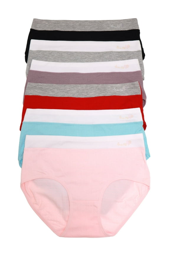 Women's Cotton Hiphugger Panties with Textured Detail (6-Pack)