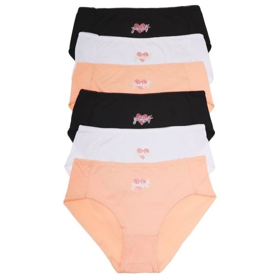 Angelina Women's Cotton Hiphugger with Love Yourself Detail (6-Pack)