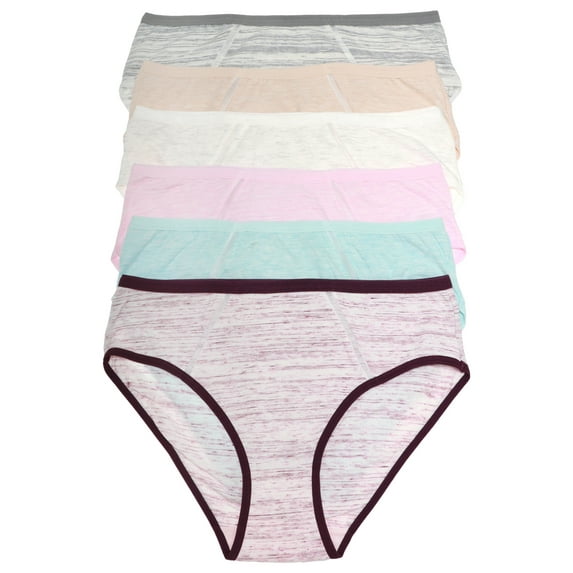 Angelina Women's Cotton Marled Bikini Panties (6-Pack)