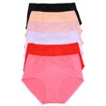 thumbnail image 1 of Angelina Women's Cotton Mid-Rise Brief Panties with Flower Lace (6-Pack), 1 of 2